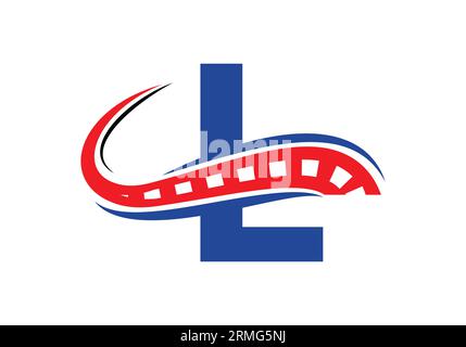Letter 8 with road logo sing. The creative design concept for highway ...