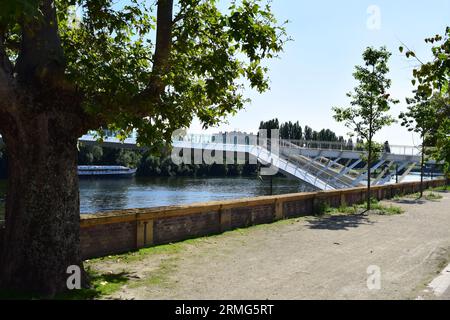 Moselle bridge in Thionville Stock Photo