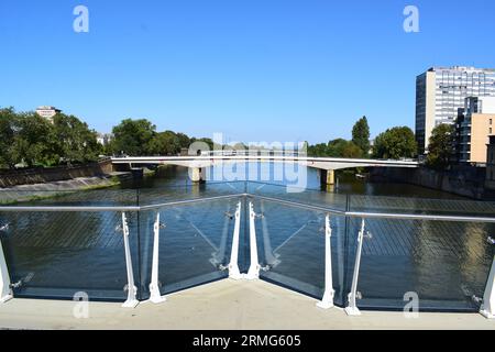 Moselle bridge in Thionville Stock Photo