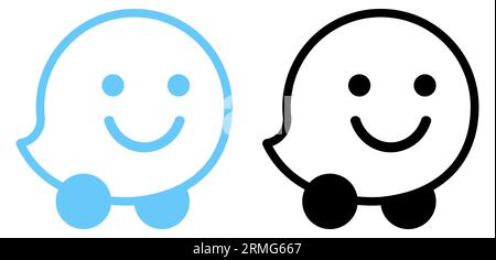 Set of line waze icons. GPS maps symbol. Vector illustration Stock Vector