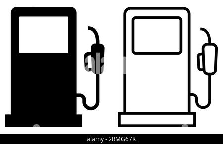 Set of fuel icons. Gas station icons or signs collection. Vector illustration isolated on white background Stock Vector