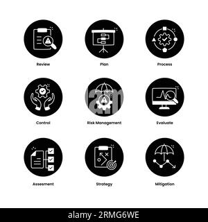 Risk assessment line icons collection. Hazard, Vulnerability, Exposure ...