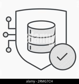 Data Privacy Icon - Vector Illustration. Pixel Perfect Editable Stroke Icon. Illustrating the concept of Data Privacy. Stock Vector