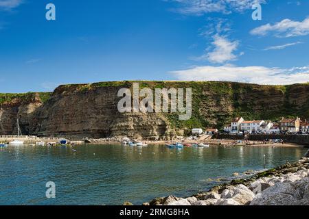 Scenic photo of the little town Staithes by the sea Stock Photo