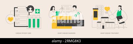 Heart attack abstract concept vector illustrations. Stock Vector