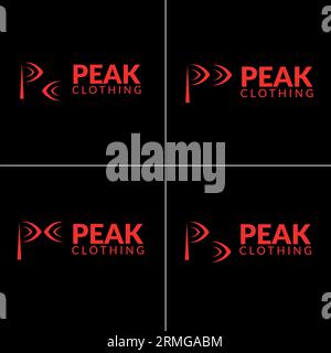 Set of Peak Clothing Logo Designs Stock Vector