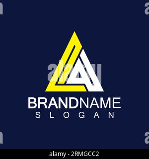Creative letter LA triangle shape monogram logo Stock Vector
