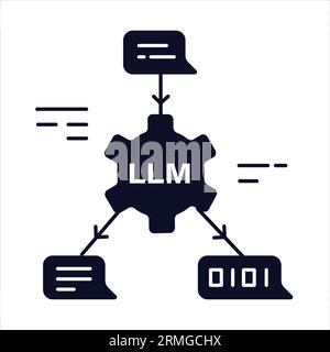 Large Language Model Illustration: Artificial Intelligence for Natural Language Understanding. Stock Vector