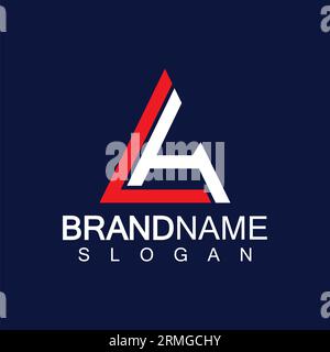 Creative letter LA triangle shape monogram logo Stock Vector