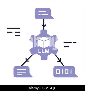 Large Language Model Illustration: Artificial Intelligence for Natural Language Understanding. Stock Vector