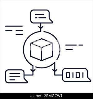 Vector Icon for Large Language Model: Advanced Text Generation AI. Vector Editable Stroke Icon. Stock Vector