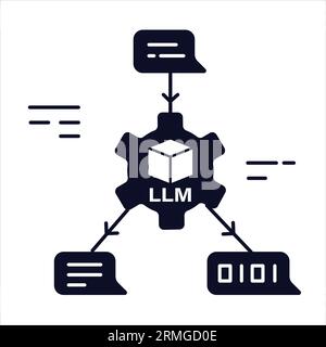 Large Language Model Illustration: Artificial Intelligence for Natural Language Understanding. Stock Vector