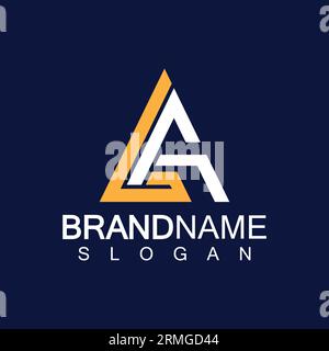 Creative letter LA triangle shape monogram logo Stock Vector