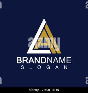 Creative letter LA triangle shape monogram logo Stock Vector