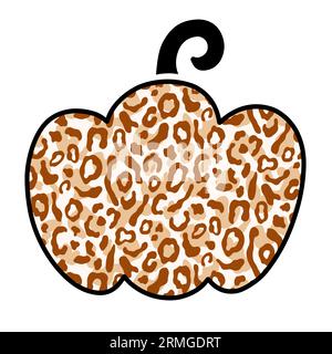 Decorative Cheetah Leopard Pumpkin Illustration Stock Vector