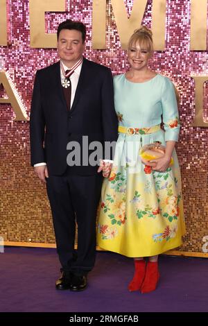 Mike Myers and Kelly Tisdale attend the World Premiere of 'Bohemian Rhapsody' at SSE Arena Wembley in London. Stock Photo