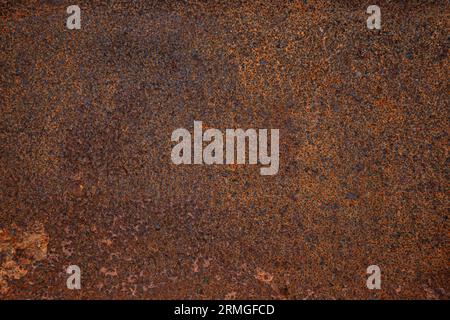 Close-up of an old, weathered and rusty metal surface. High quality and resolution full frame textured grunge rust background. Stock Photo