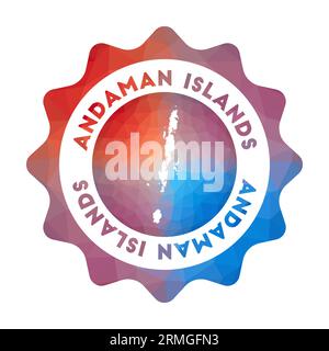 Andaman Islands low poly logo. Colorful gradient travel logo of the island in geometric style. Stock Vector