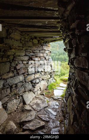 Passageway, Dun Troddan Scottish Broch, Glenelg, Scotland, UK Stock Photo