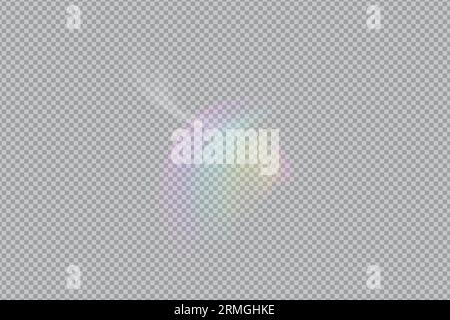 prism rainbow light. Overlay light effect.Stock vector illustration in realistic style. Stock Vector