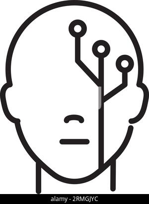 AI icon with digital circuits for modern tech and innovation Stock ...