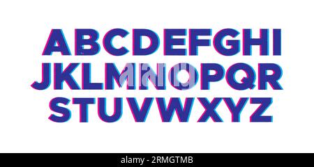 Capital Alphabet Risograph Effect Stock Vector