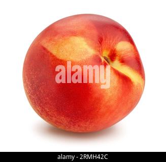 white nectarine path isolated on white Stock Photo