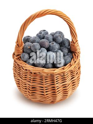blueberries basket path isolated on white Stock Photo