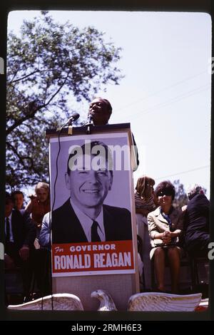 Hollywood actor Ronald Reagan campaigns for California governor in 1966 in Southern California. Stock Photo