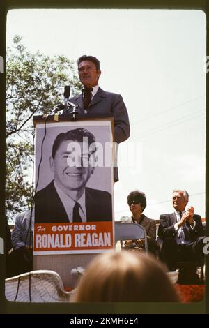 Hollywood actor Ronald Reagan campaigns for California governor in 1966 in Southern California. Stock Photo