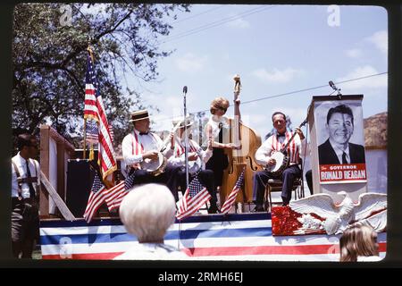 Hollywood actor Ronald Reagan campaigns for California governor in 1966 in Southern California. Stock Photo