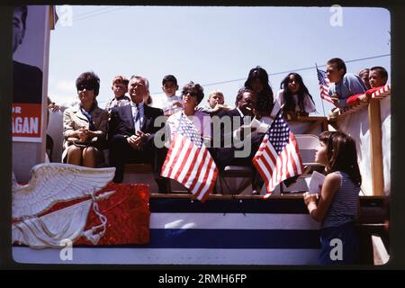 Hollywood actor Ronald Reagan campaigns for California governor in 1966 in Southern California. Stock Photo