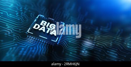 Big data on server racks background. Technology Internet concept. Stock Photo