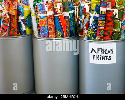 African Print Material Available for Sale Stock Photo