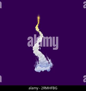 propulsion rocket smoke trail cartoon vector illustration Stock Vector ...