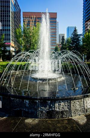 Fountain Central Memorial Park Calgary Alberta Stock Photo