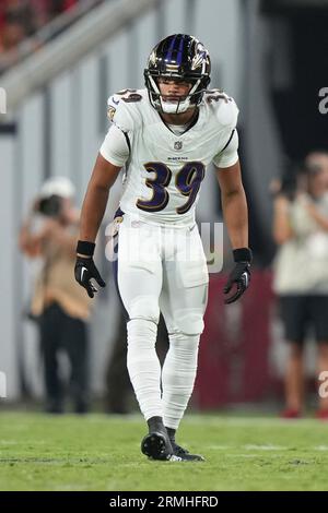 Fullback (38) Ben Mason of the Baltimore Ravens on the sideline against the  Arizona Cardinals in an NFL preseason football game, Sunday, Aug. 21, 2022,  in Glendale, Ariz.(AP Photo/Jeff Lewis Stock Photo 