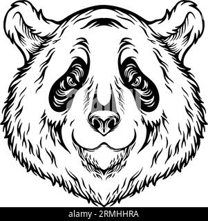 Psychedelic bear head mind expression illustrations silhouette vector illustrations for your work logo, merchandise t-shirt, stickers and label design Stock Vector