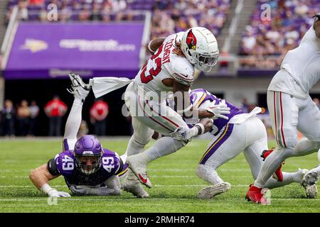 Minnesota Vikings cornerback Jaylin Williams (38) in action against the Arizona  Cardinals during the first half of an NFL preseason football game Saturday,  Aug. 26, 2023 in Minneapolis. (AP Photo/Stacy Bengs Stock