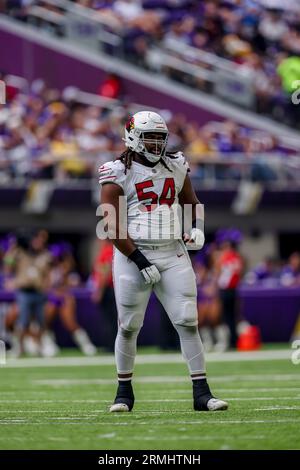 Arizona Cardinals wide receiver Davion Davis (10) celebrates with Arizona  Cardinals guard Lecitus Smith (54) after Davis scored a touchdown against  the Minnesota Vikings during an NFL preseason football game Saturday, Aug.