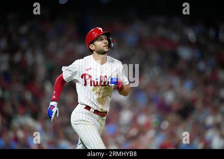 Philadelphia Phillies' Trea Turner plays during a baseball game, Thursday,  April 27, 2023, in Philadelphia. (AP Photo/Matt Slocum Stock Photo - Alamy