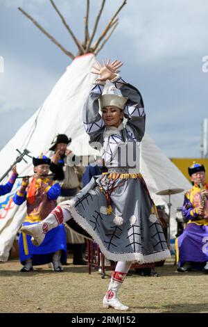 Ulaanbaatar, Tuv, Mongolia - August 20, 2023: Torguud woman portrait