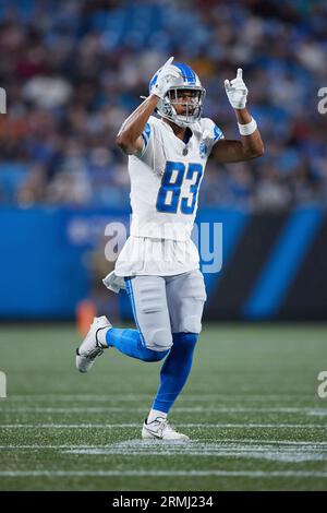 Detroit Lions wide receiver Dylan Drummond (83) reacts against the Detroit  Lions during an NFL pre-season football game, Saturday, Aug. 19, 2023, in  Detroit. (AP Photo/Rick Osentoski Stock Photo - Alamy