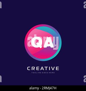initial logo With Colorful template vector Stock Vector