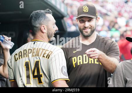 San Diego Padres' Matt Carpenter plays during a baseball game, Sunday, July  16, 2023, in Philadelphia. (AP Photo/Matt Slocum Stock Photo - Alamy