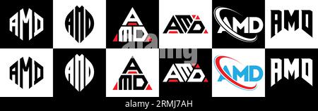 AMD circle letter logo design with circle and ellipse shape. AMD ...