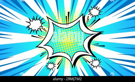 Vintage-style blue comic banner with empty space Stock Vector