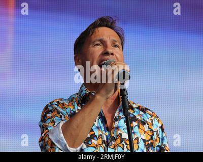 Henley-on-Thames, United Kingdom. 20th Aug, 2023. Nathan Moore of Brother Beyond at the Second day of Rewind South 80s Music Festival 2023. Stock Photo