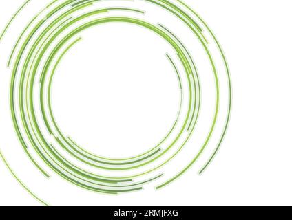 Abstract green HUD circles futuristic tech background. Vector design Stock Vector