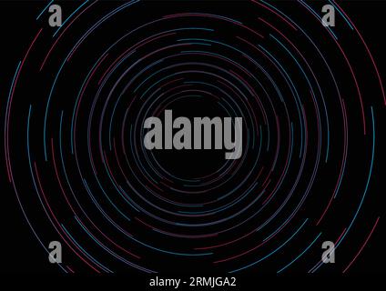 Dark circular lines abstract futuristic background. Vector technology design Stock Vector